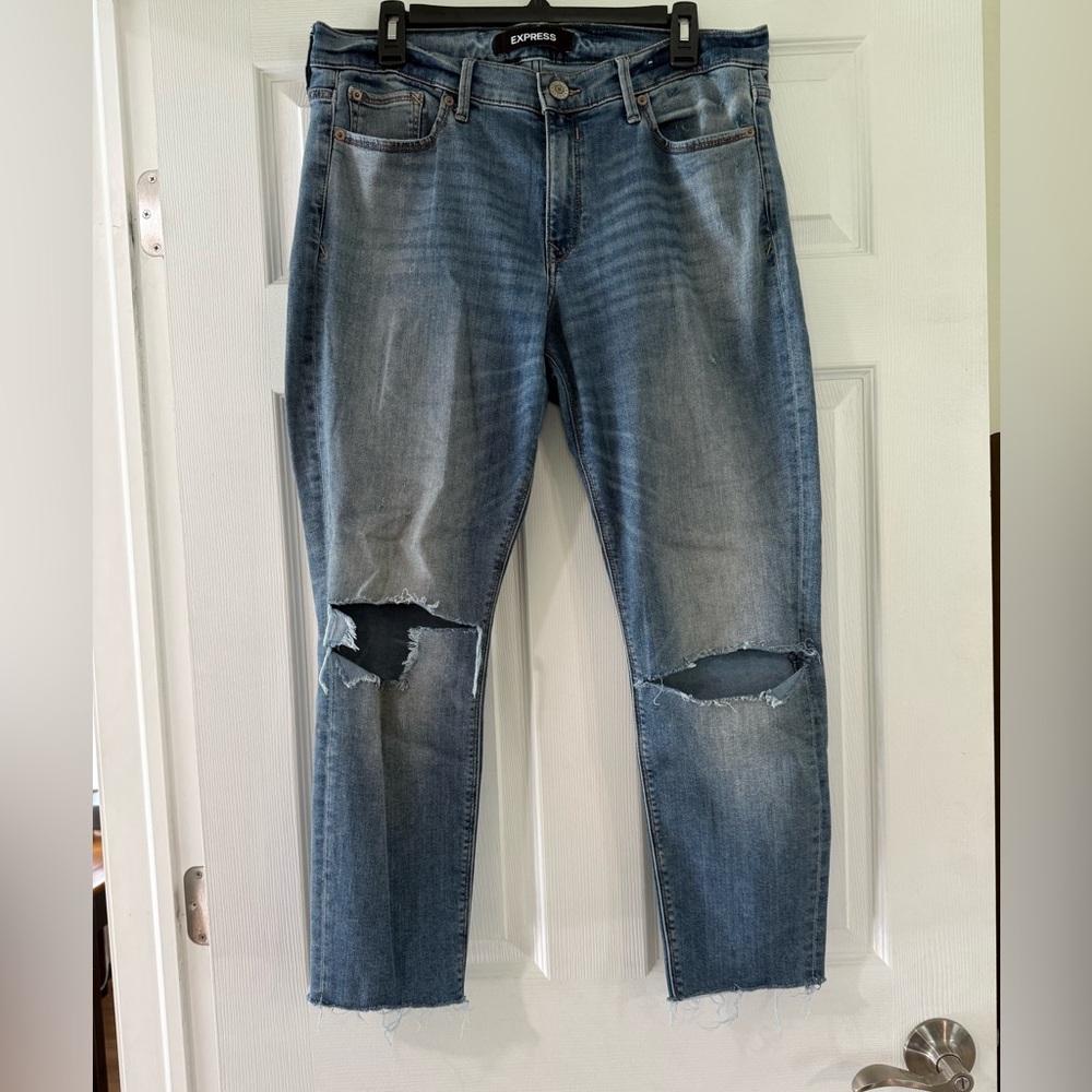 Express Woman’s Blue Distressed Jeans